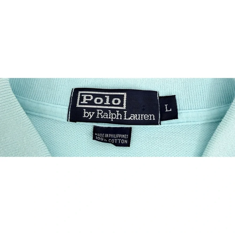 Polo Ralph Lauren Polo Shirt Men L Light‎ Blue Pony Logo Cotton Classic Fit